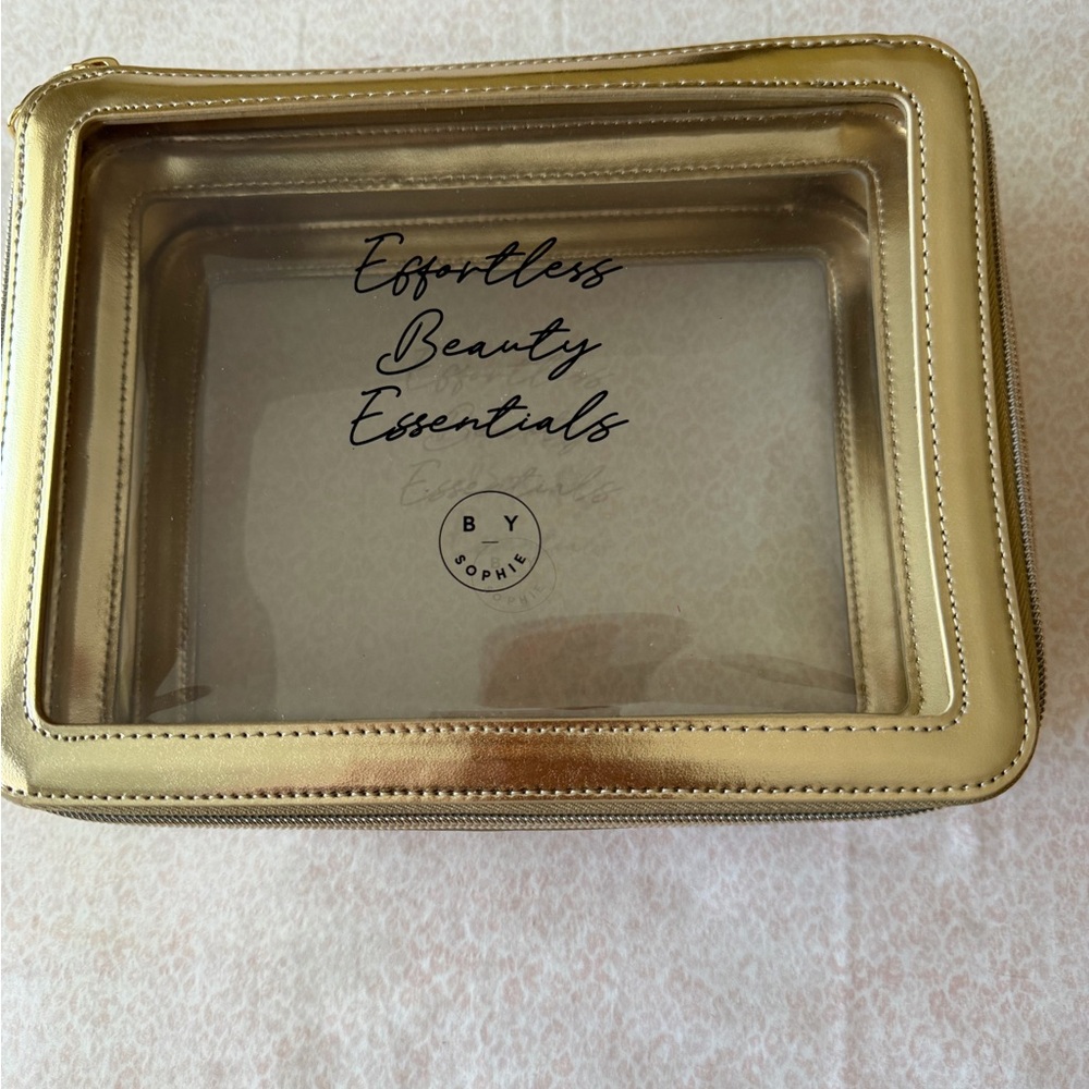 Large size Gold Clear Makeup Bag
